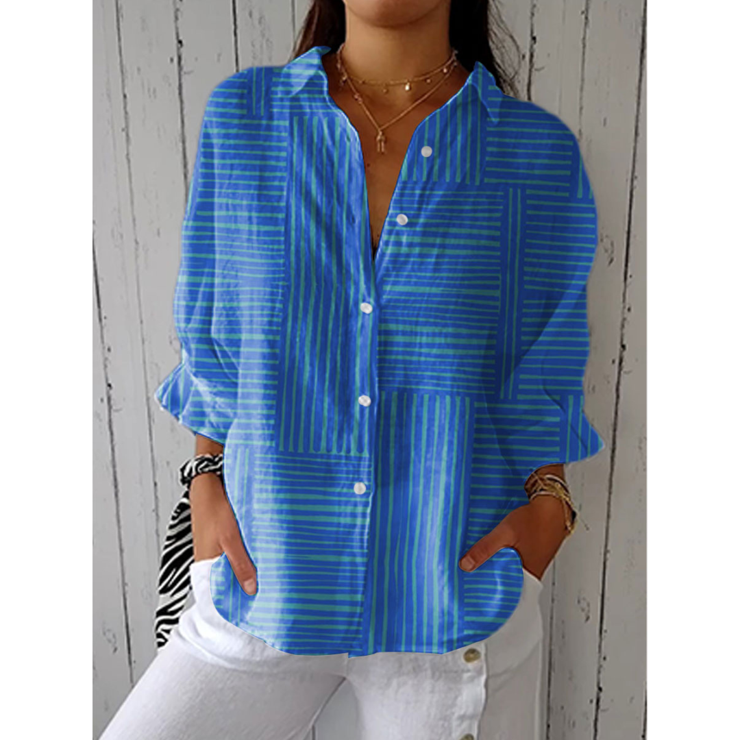 Estelle - Blusa com listras azuis