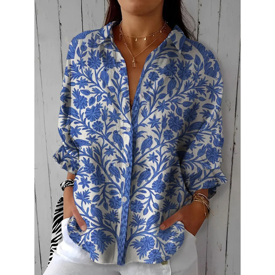 Leona - Blusa Blue Garden