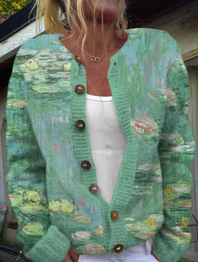 Anwen - Cardigã verde