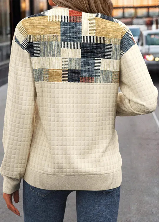 Alessia - Malha em patchwork com botões