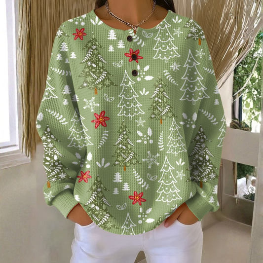 Noelle - Sweater with Christmas Tree Motif