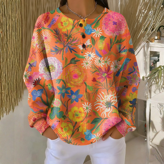 Cassandra - Suéter com estampa floral colorida