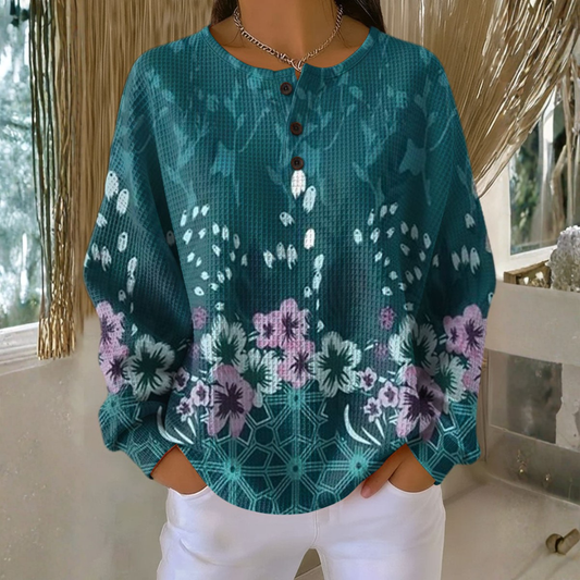 Zaria - Sweater with Floral Color Pattern