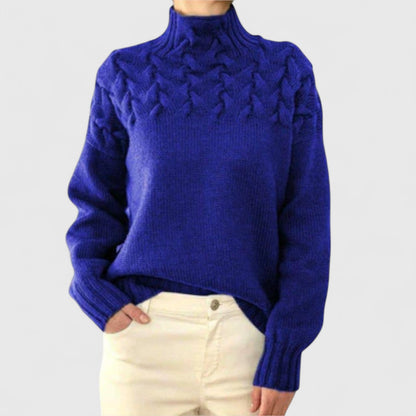 Elizabeth - Women's Sweater with Cable Knit Detail