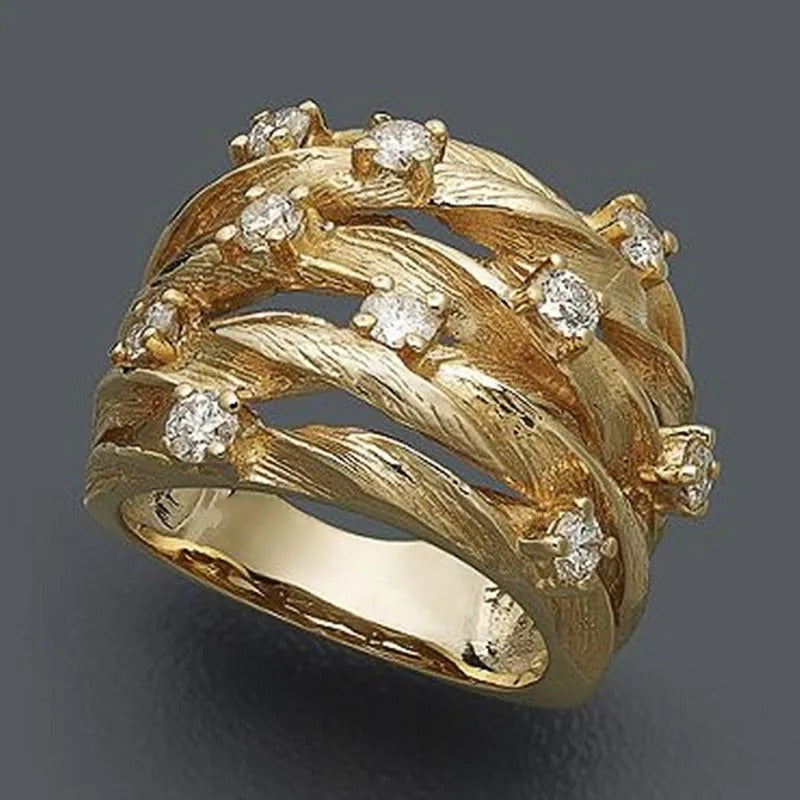 Anel boho dourado vintage