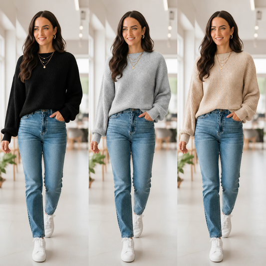 KIT COM 3 Suéter Tricot Elegance™