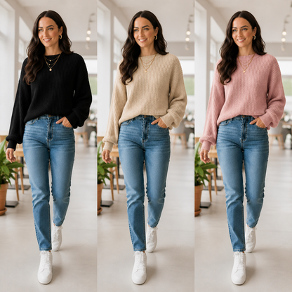 KIT COM 3 Suéter Tricot Elegance™