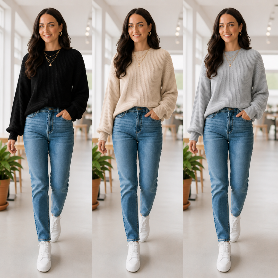 KIT COM 3 Suéter Tricot Elegance™