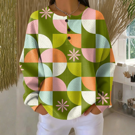 Camila - Sweater with Abstract Checkered Pattern