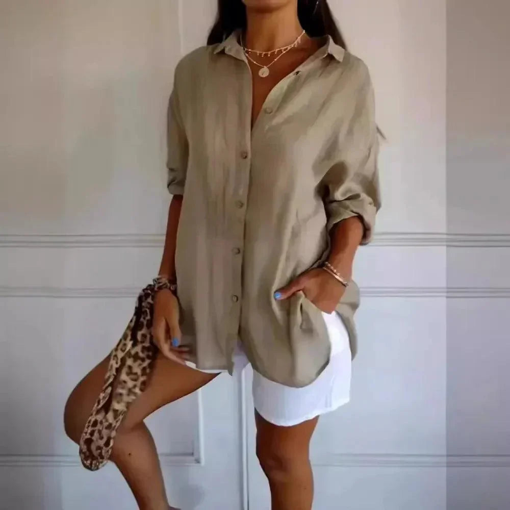 [Compre 1 e Leve 3] Camisa Ibiza™ em Linho de Algodão com Design Semi Plissado