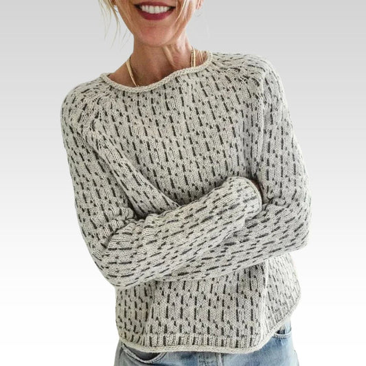 Elara - Elegant Grey Sweater with Boat Neck