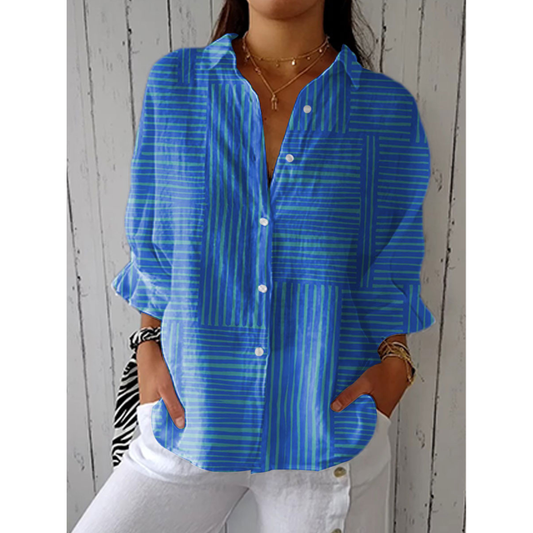 Estelle - Blusa com listras azuis