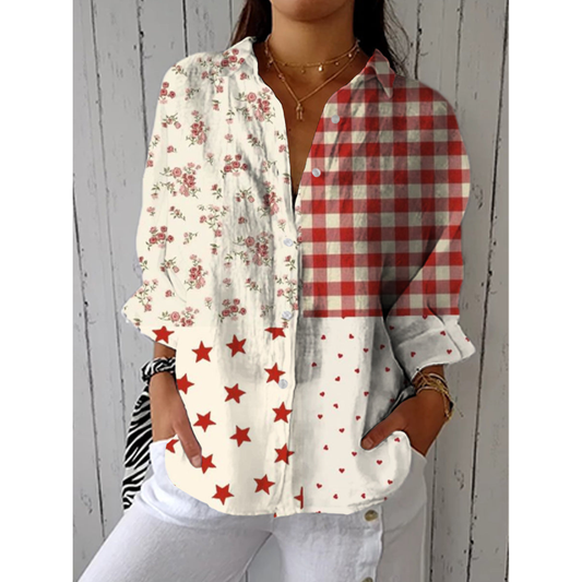 Zara - Blusa em estilo patchwork rústico