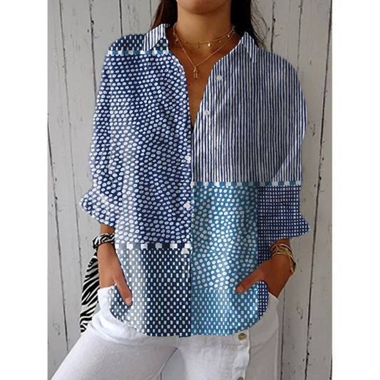 Giselle - Blusa Patchwork Oceânico