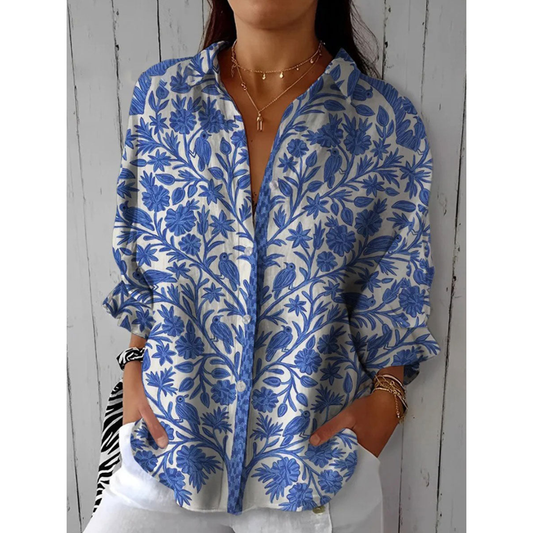 Leona - Blusa Blue Garden