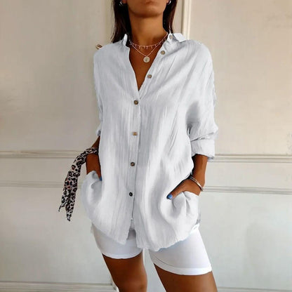 [Compre 1 e Leve 3] Camisa Ibiza™ em Linho de Algodão com Design Semi Plissado