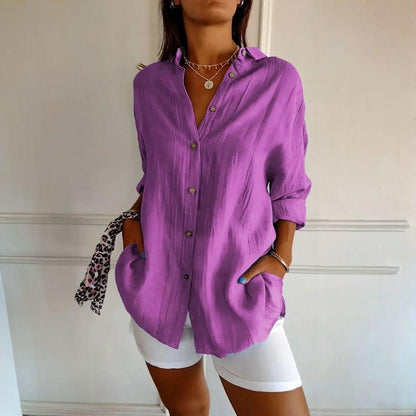 [Compre 1 e Leve 3] Camisa Ibiza™ em Linho de Algodão com Design Semi Plissado