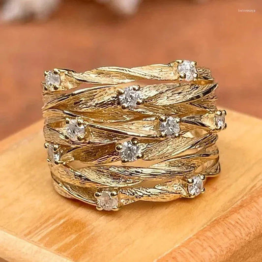 Anel boho dourado vintage