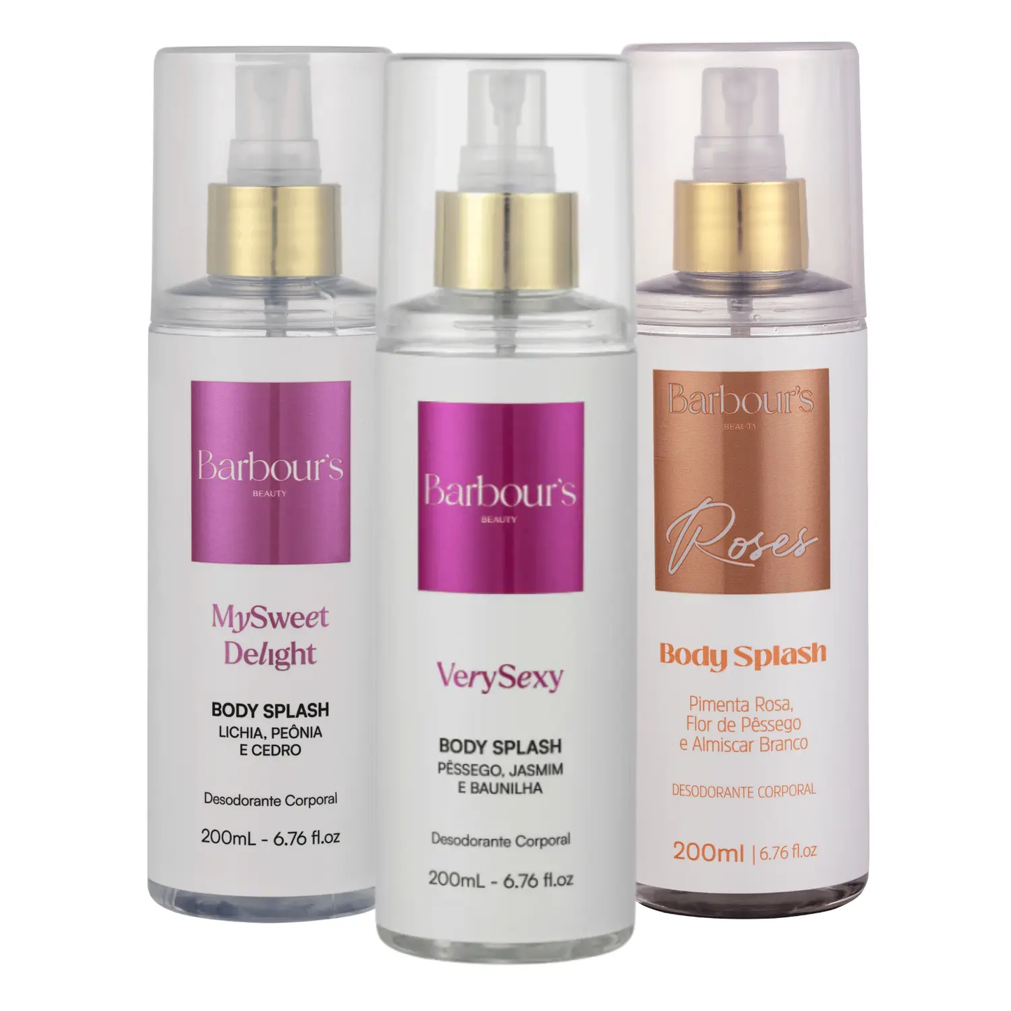 Kit 3 Body Splash | Delight, Very Sexy, Roses 200ml